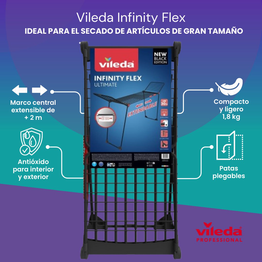 Vileda Infinity Flex Ultimate – Tendedero Telescópico de Gran Capacidad