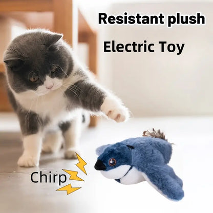 Pájaro interactivo para gatos – Sonidos realistas y alas que baten