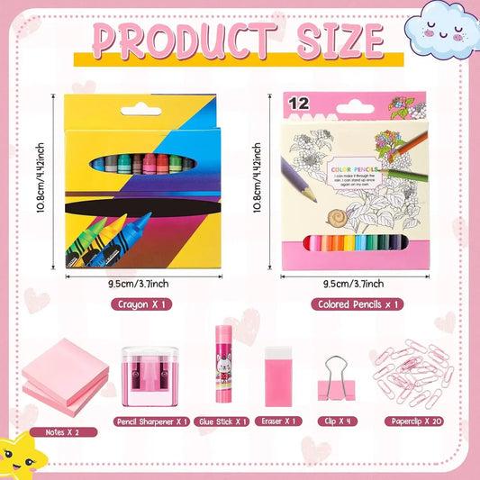 Lote de 48 piezas de material escolar – Set de papelería